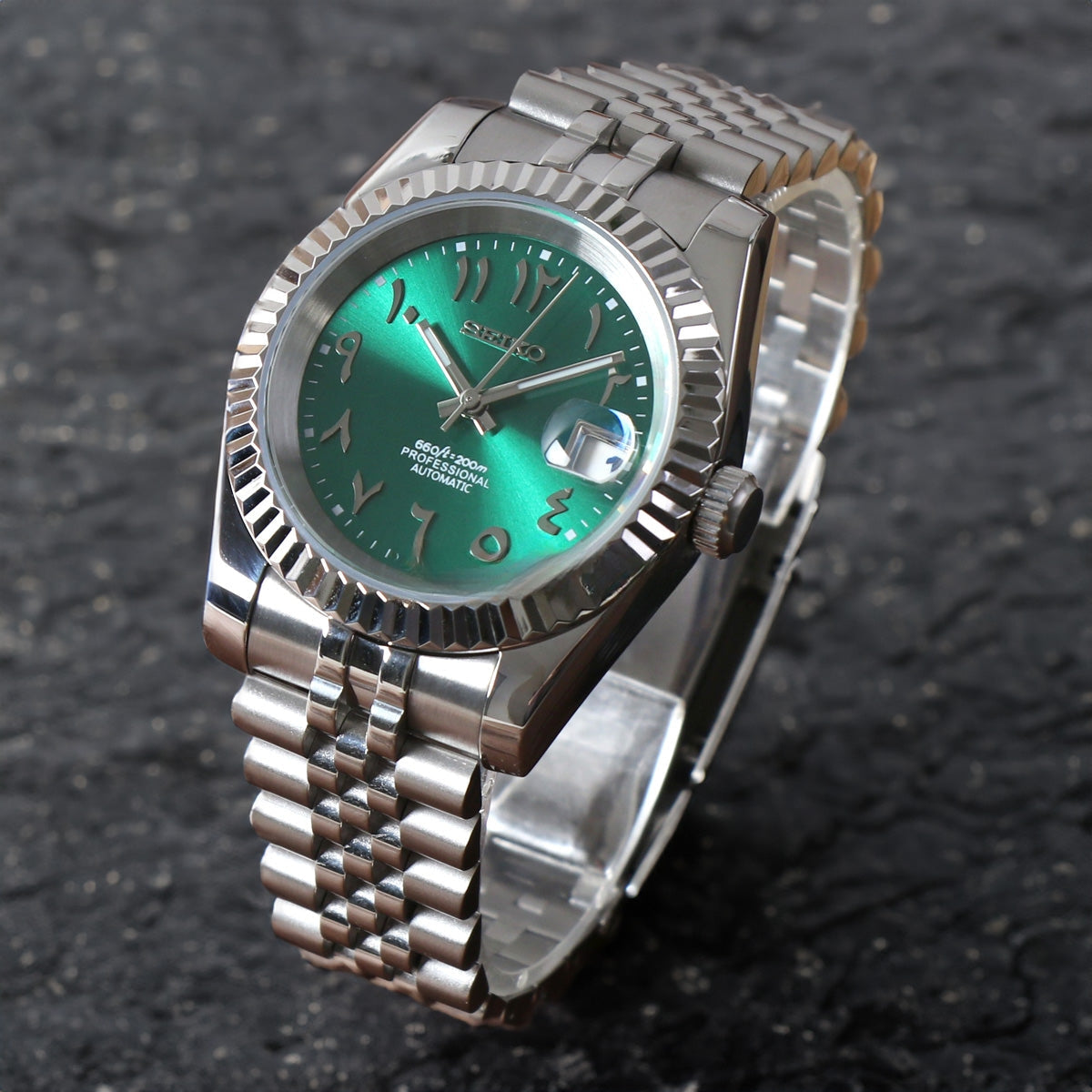 Montre Justeiko | Arabic | Green